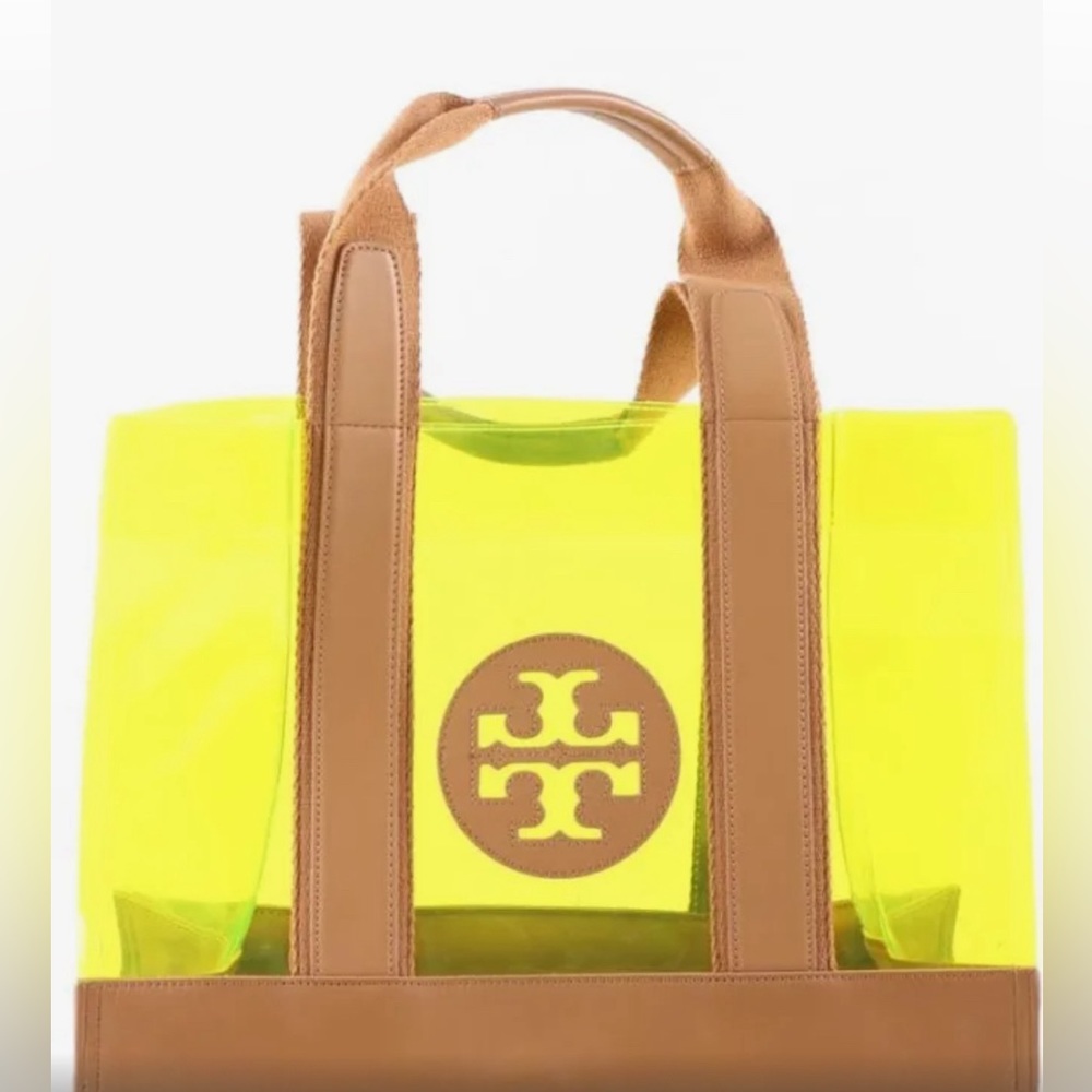Rare Tori Burch clear neon bag